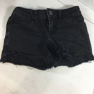 So Girls Shorts Zip/Button Black Lace Hem Size 7